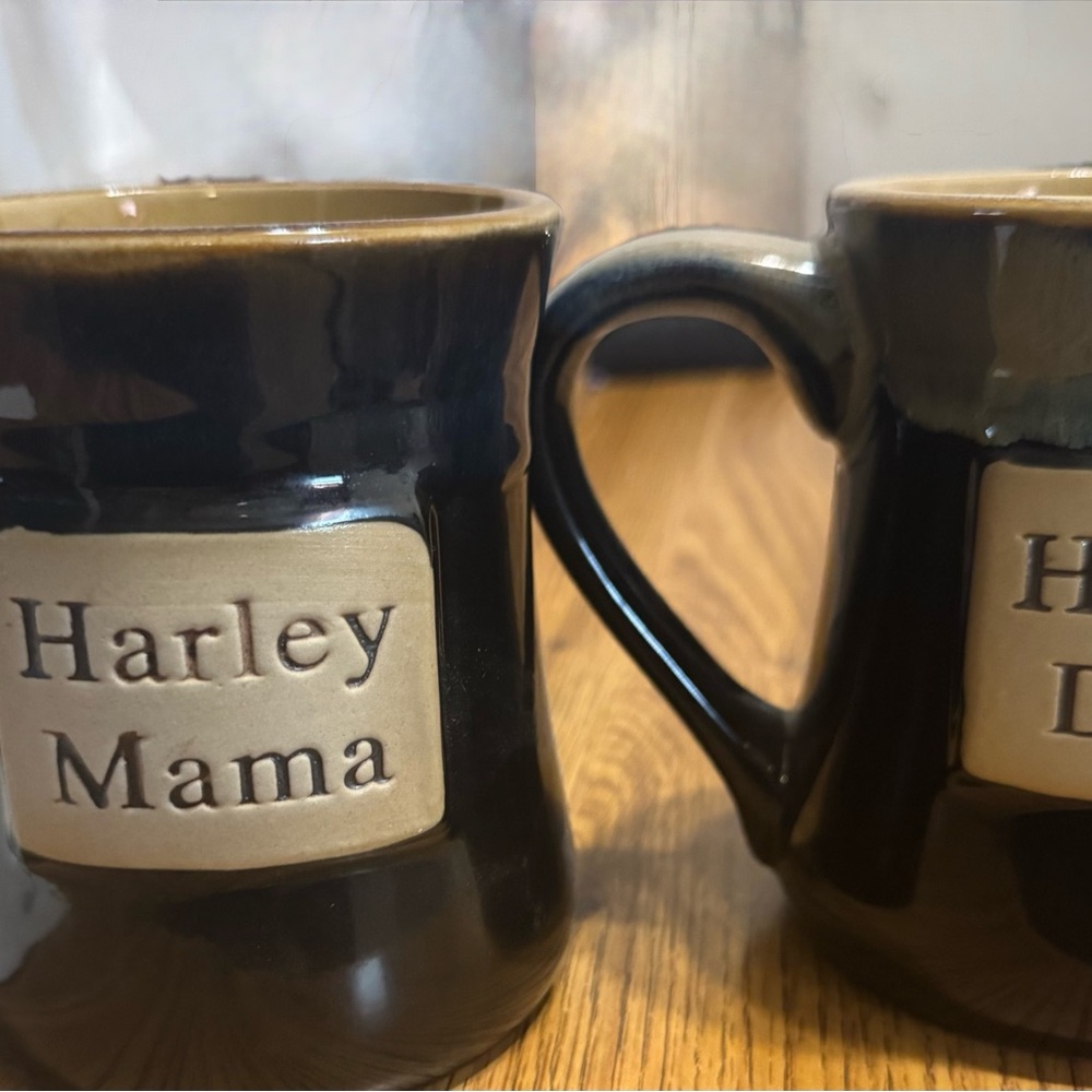 Harley-Davidson Black and Tan Mugs